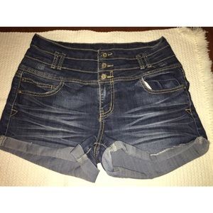 Denim high waisted shorts